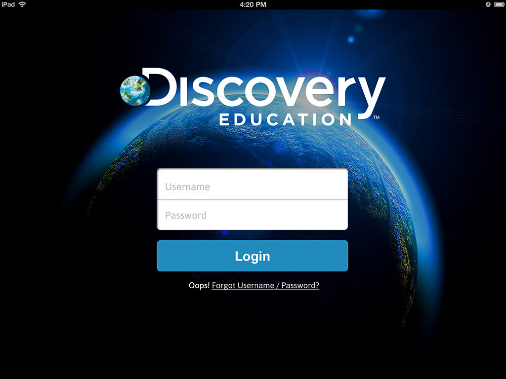 Discovery Channel Education Login Design