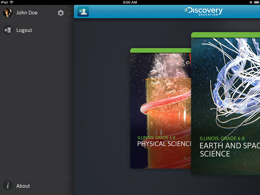 Discovery Channel Education User Interface Design