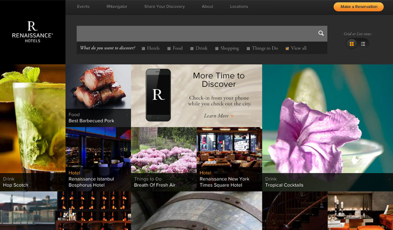 Renaissance Hotels Website Design Interactive