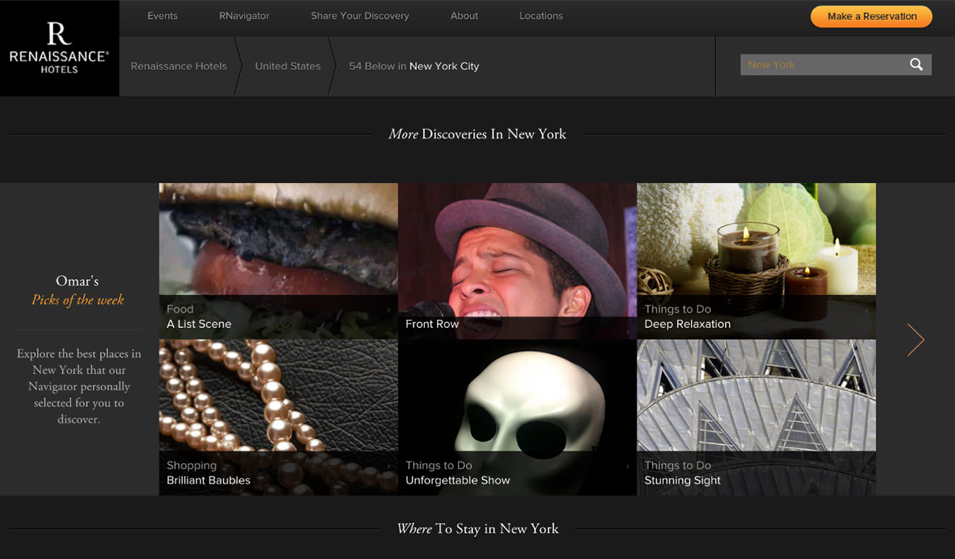 Renaissance Hotels Website Design Discovery Engine
